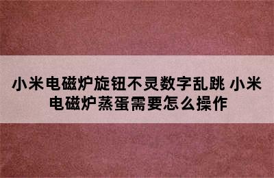 小米电磁炉旋钮不灵数字乱跳 小米电磁炉蒸蛋需要怎么操作